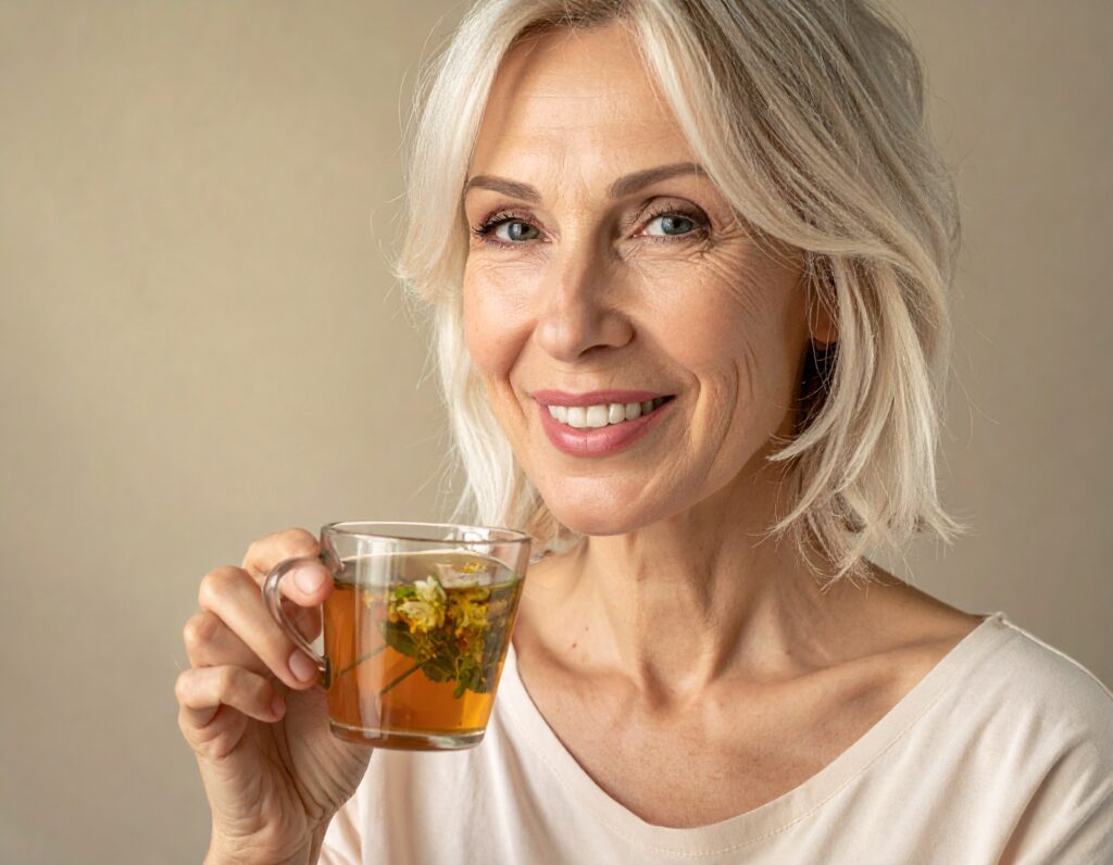 Tisana di erbe officinali in tazza — Erboristeria Ippocrate
